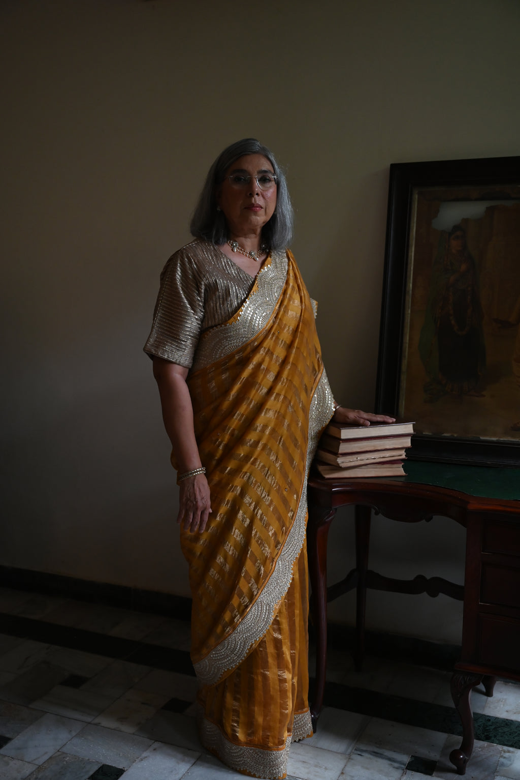 Jhimil Bundi Blouse in Chai CC Gota