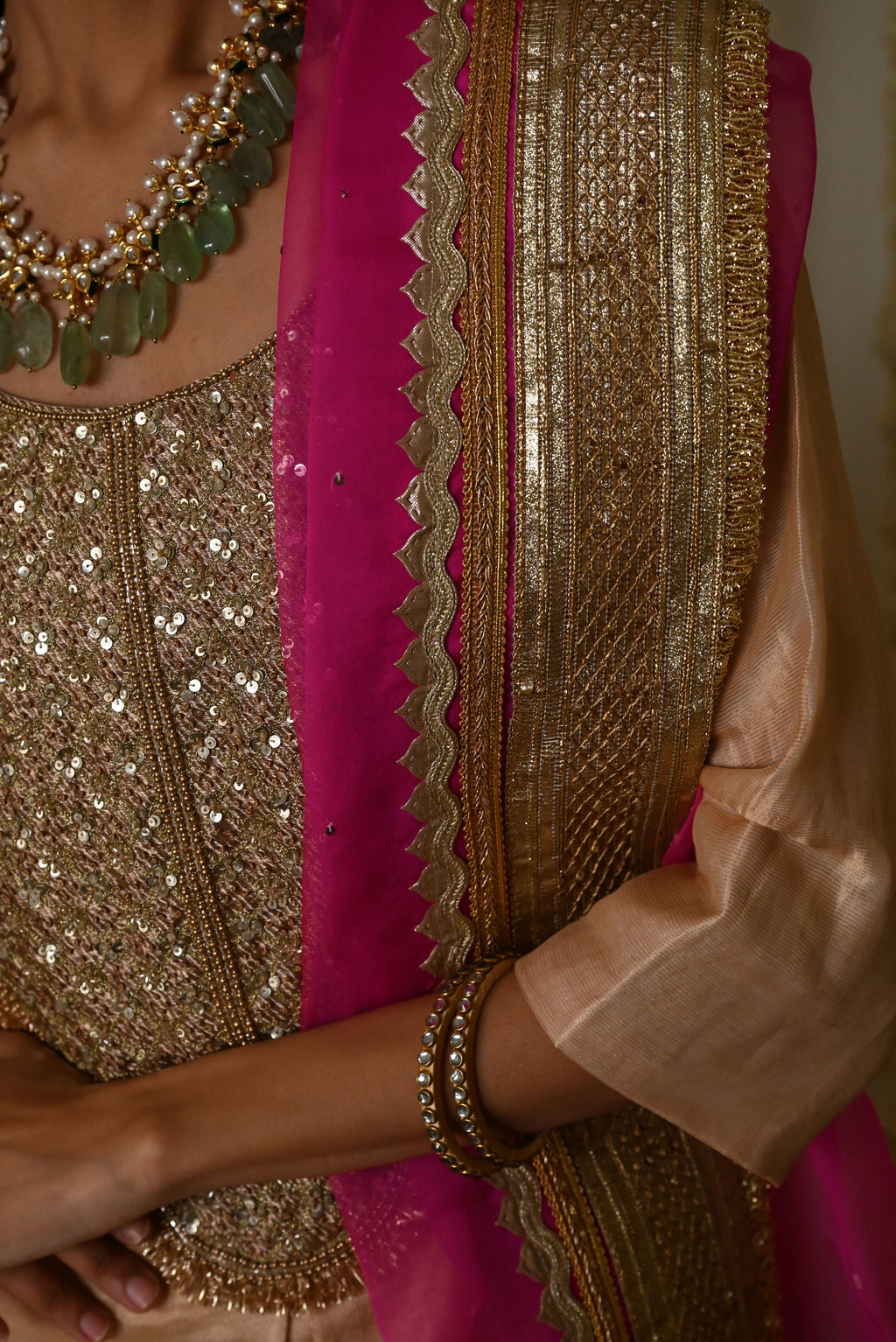 Amal Dupatta in Hot Pink