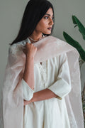 Mini Sashiko In Ivory Chanderi With Shalwar