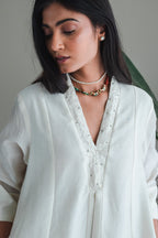 Mini Sashiko In Ivory Chanderi With Shalwar