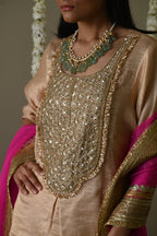 Rani Tunic in Deep Ivory with Deep Ivory Cowl Palazzo