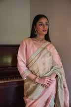 Mala Kedia Blouse in Pink Tissue