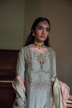 Maala Kurta in Pista Green with Pista Green Garara