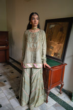 Maala Kurta in Pista Green with Pista Green Garara