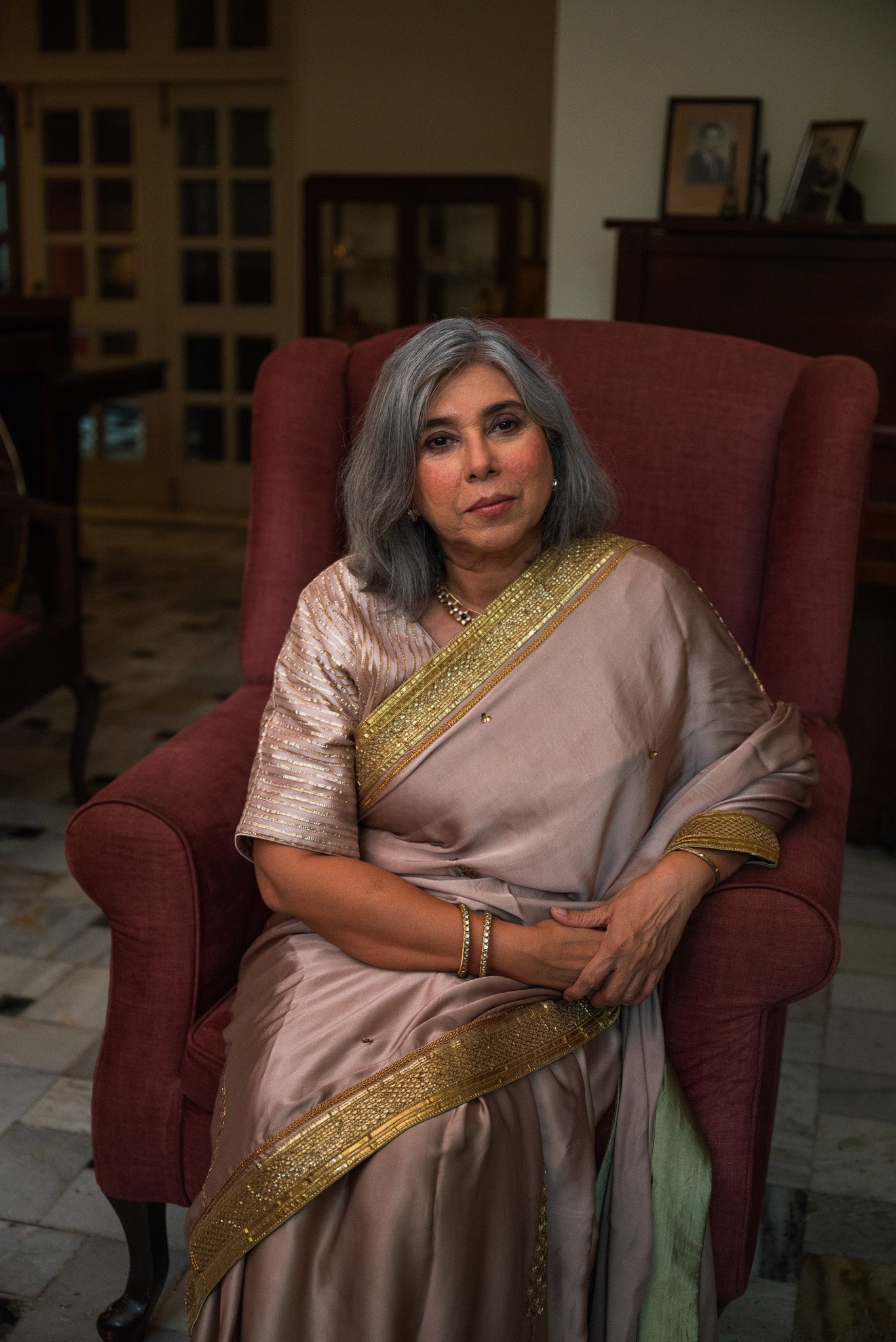 Ashok Saree in Mauve Silk