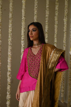 Amal Dupatta in Gold Tissue