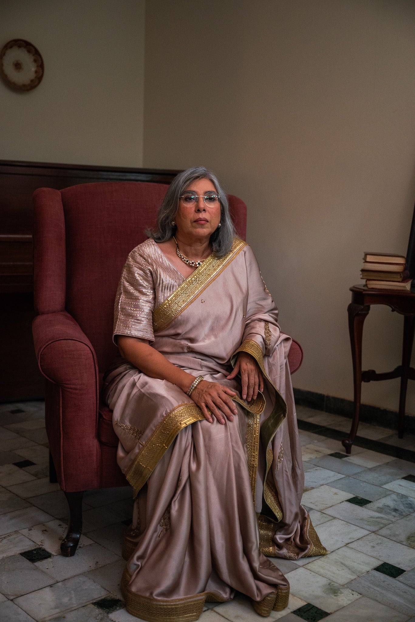 Ashok Saree in Mauve Silk