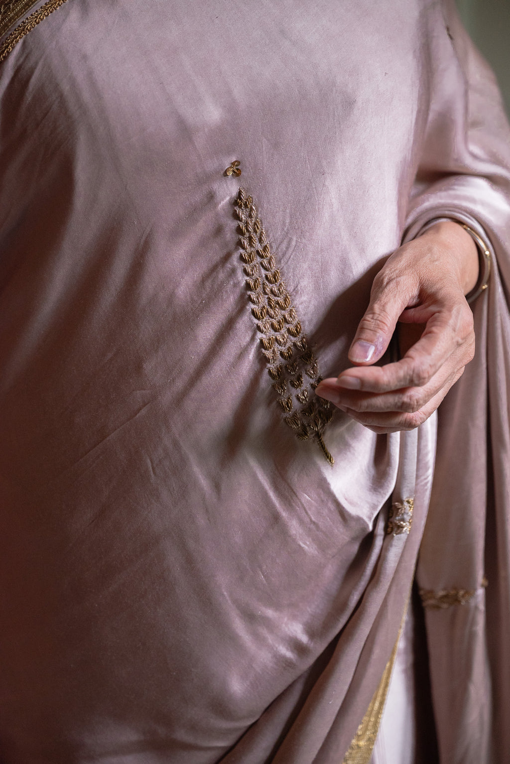 Ashok Saree in Mauve Silk