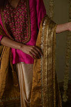 Amal Dupatta in Gold Tissue
