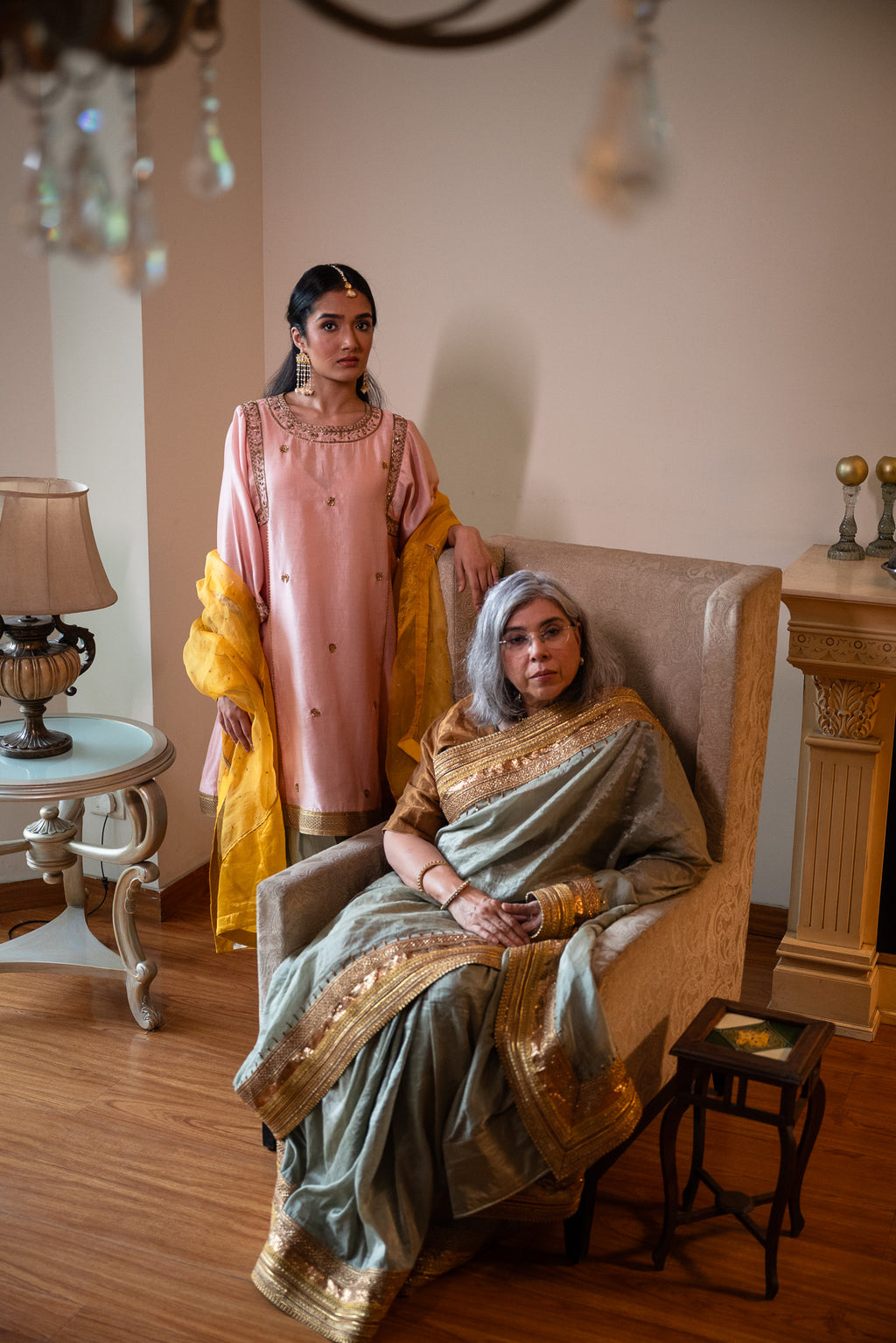 Chashme Shahi Tissue Saree in Sage Green