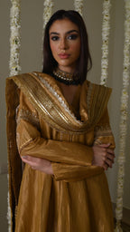 Amal Dupatta in Gold Tissue
