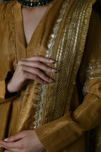 Amal Dupatta in Gold Tissue