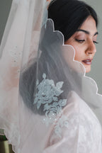 Stole In Ivory Handblock Printed Organza