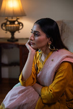 Anisha Kurta in Yellow with Pista Green Sharara