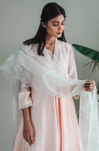 Mini Sashiko In Pink Chanderi With Shalwar