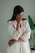 Mini Sashiko In Pink Chanderi With Shalwar