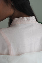 Mini Sashiko In Pink Chanderi With Shalwar