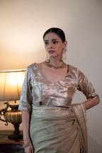 Dilnaz Blouse in Gold Brocade Tissue