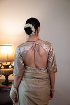 Dilnaz Blouse in Gold Brocade Tissue