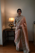 Chashme Shahi Tissue Saree in Ash Pink