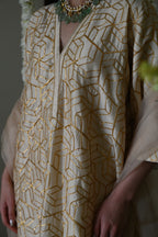 Jodhpur Kaftan in Deep Ivory Octa with Nandini Dhoti