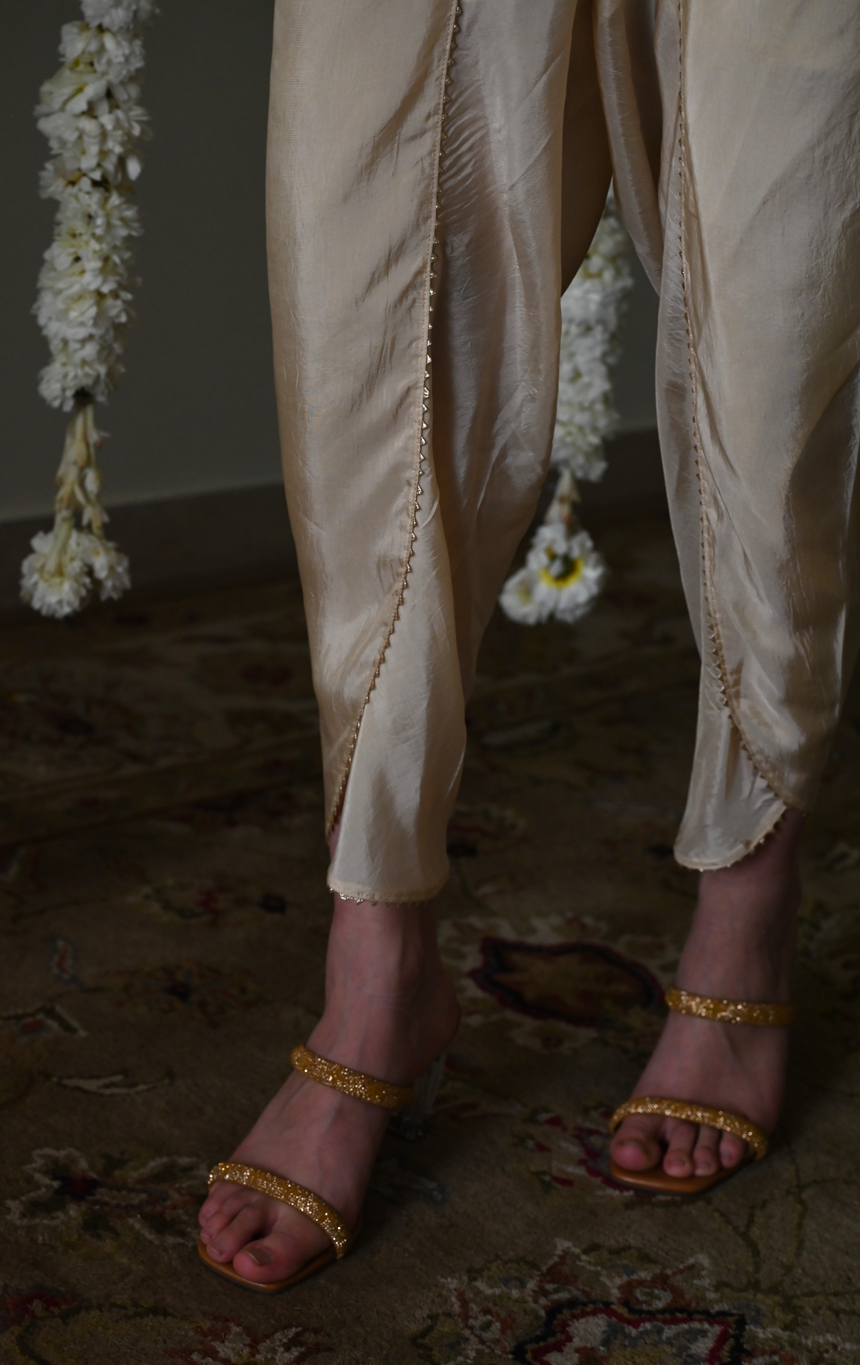 Jodhpur Kaftan in Deep Ivory Octa with Nandini Dhoti