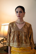 Dilnaz Choli Blouse in Gold Tissue