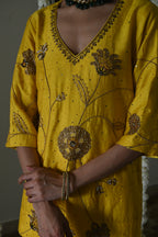 Jahan Ara kurta in Yellow with Sharara
