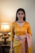 Nusrat Blouse in Yellow Handloom Zari stripe