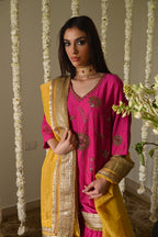 Amal Dupatta in Yellow Tissue