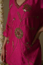 Jahan Ara kurta in Hot Pink with Sharara