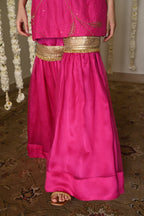 Jahan Ara kurta in Hot Pink with Sharara