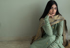 Churi Anu In Green Jamdani Muslin With Pants