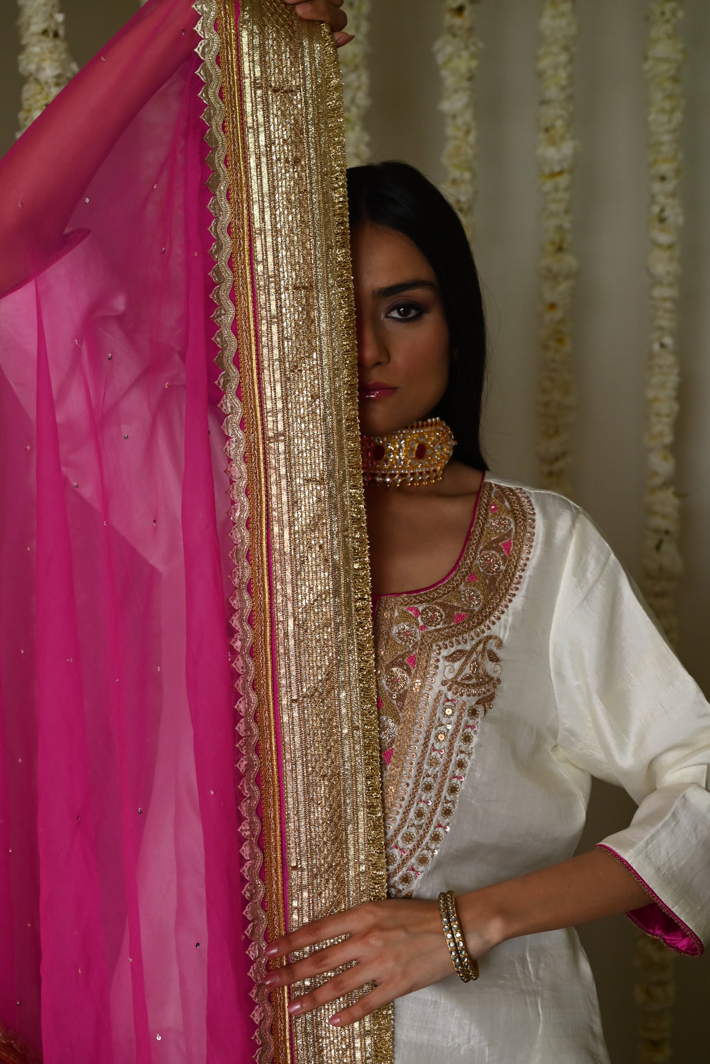 Amal Dupatta in Hot Pink