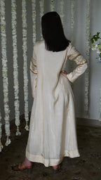 Sushma Anarkali in Deep Ivory Satin Silk