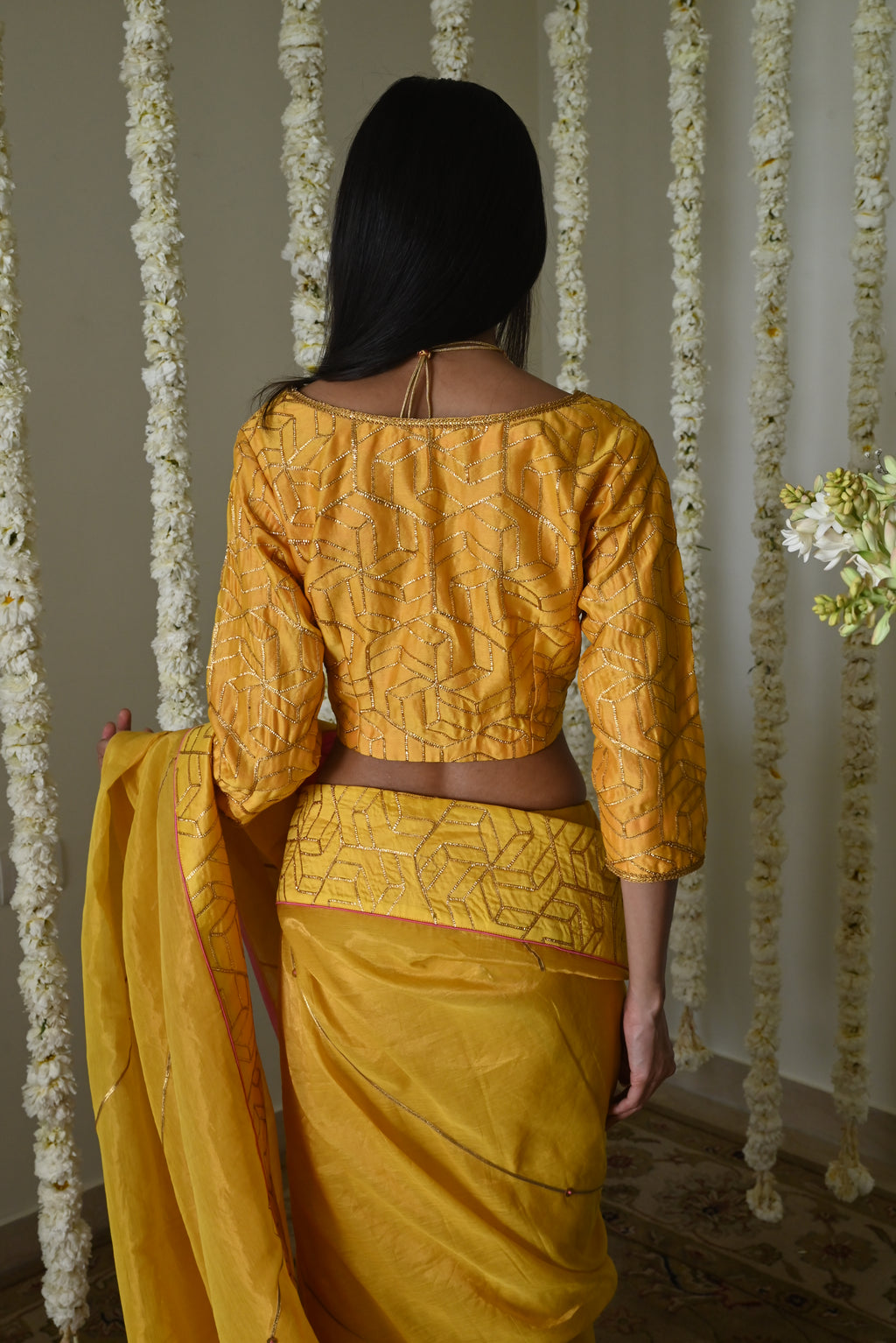 Jodhpur gota blouse in yellow