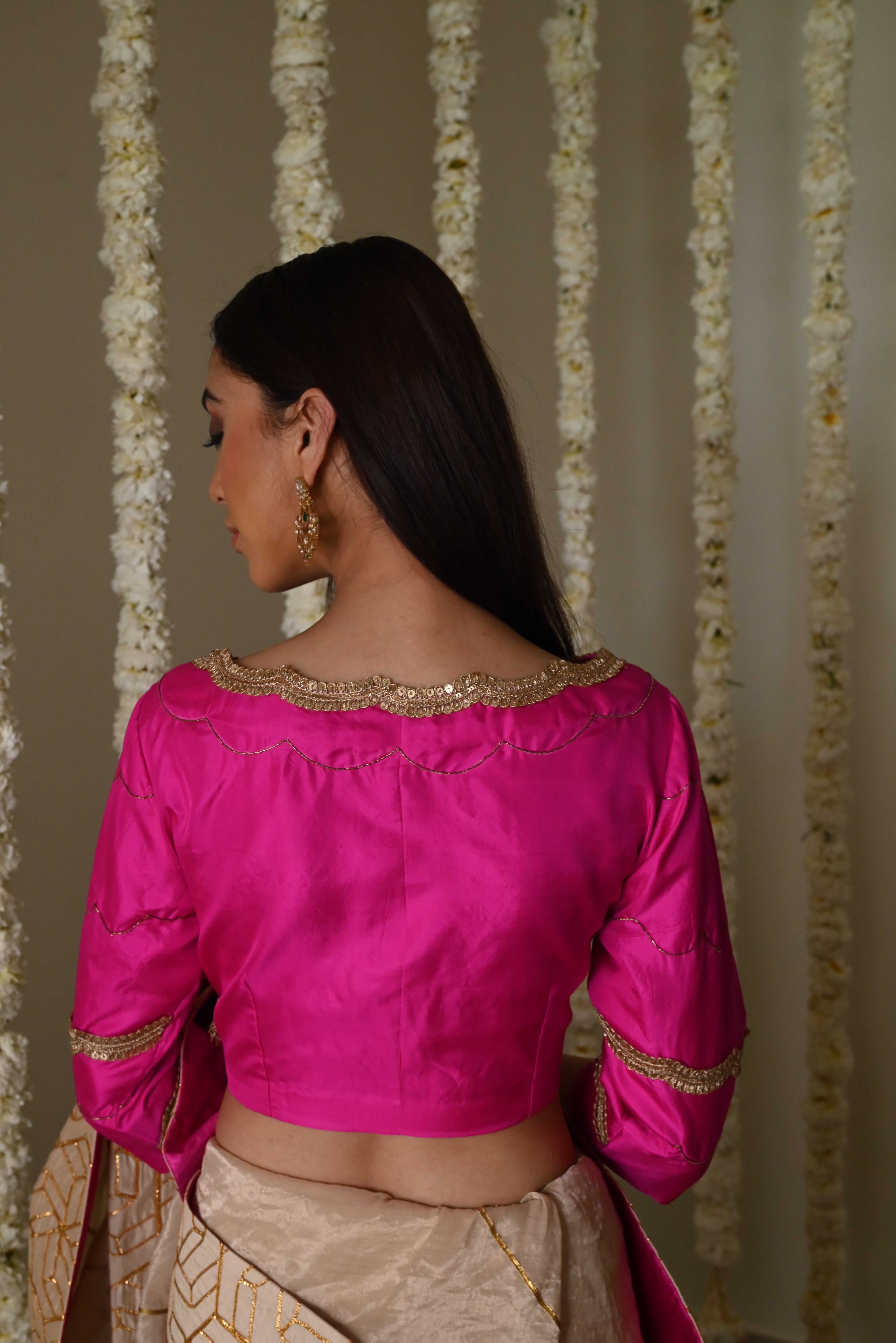 Jodhpur Gota Saree in Ivory