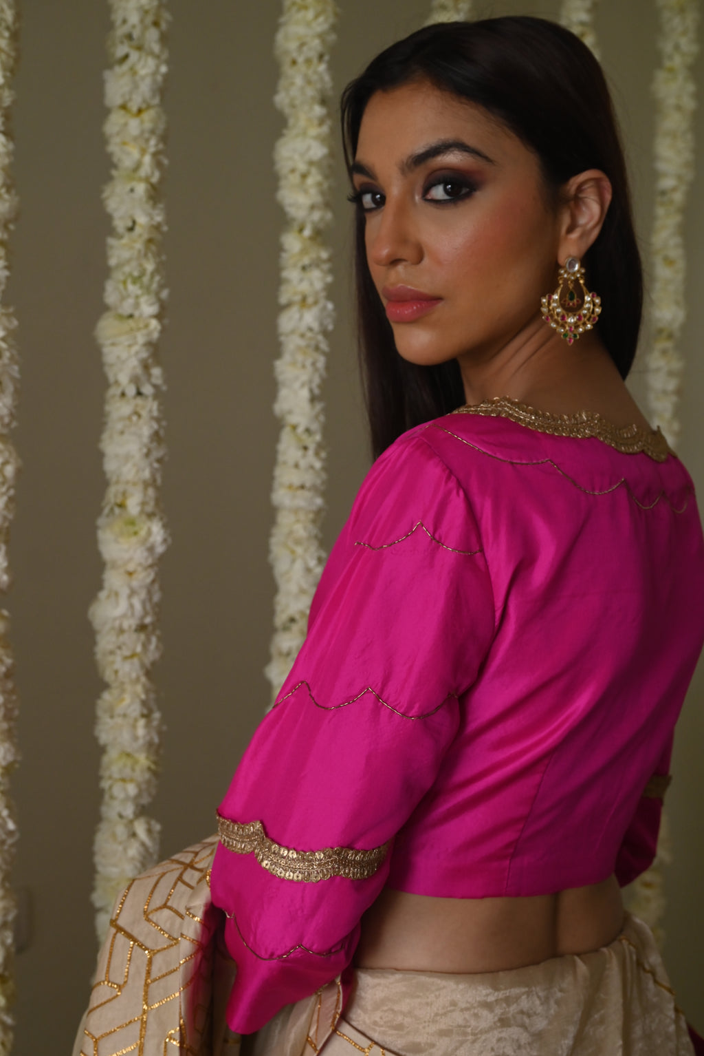 Jodhpur Gota Saree in Ivory