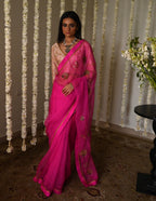Jahan Ara Saree in Hot pink