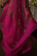 Jahan Ara Saree in Hot pink