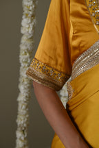 Laddoo saree in Ochre