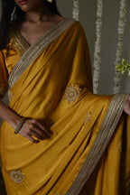 Laddoo saree in Ochre