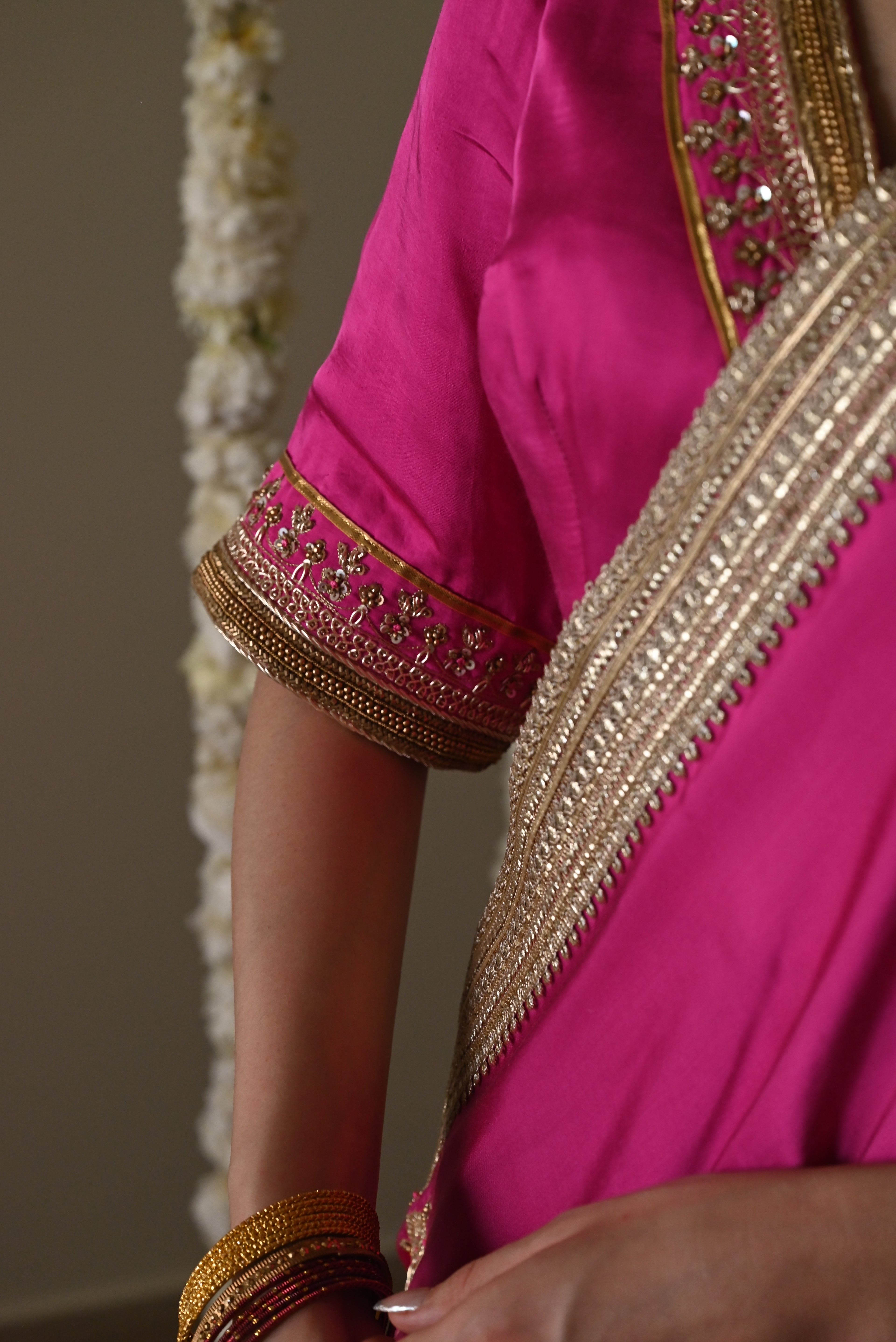 Ladoo blouse in hot pink