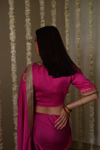 Laddoo saree in Hot pink