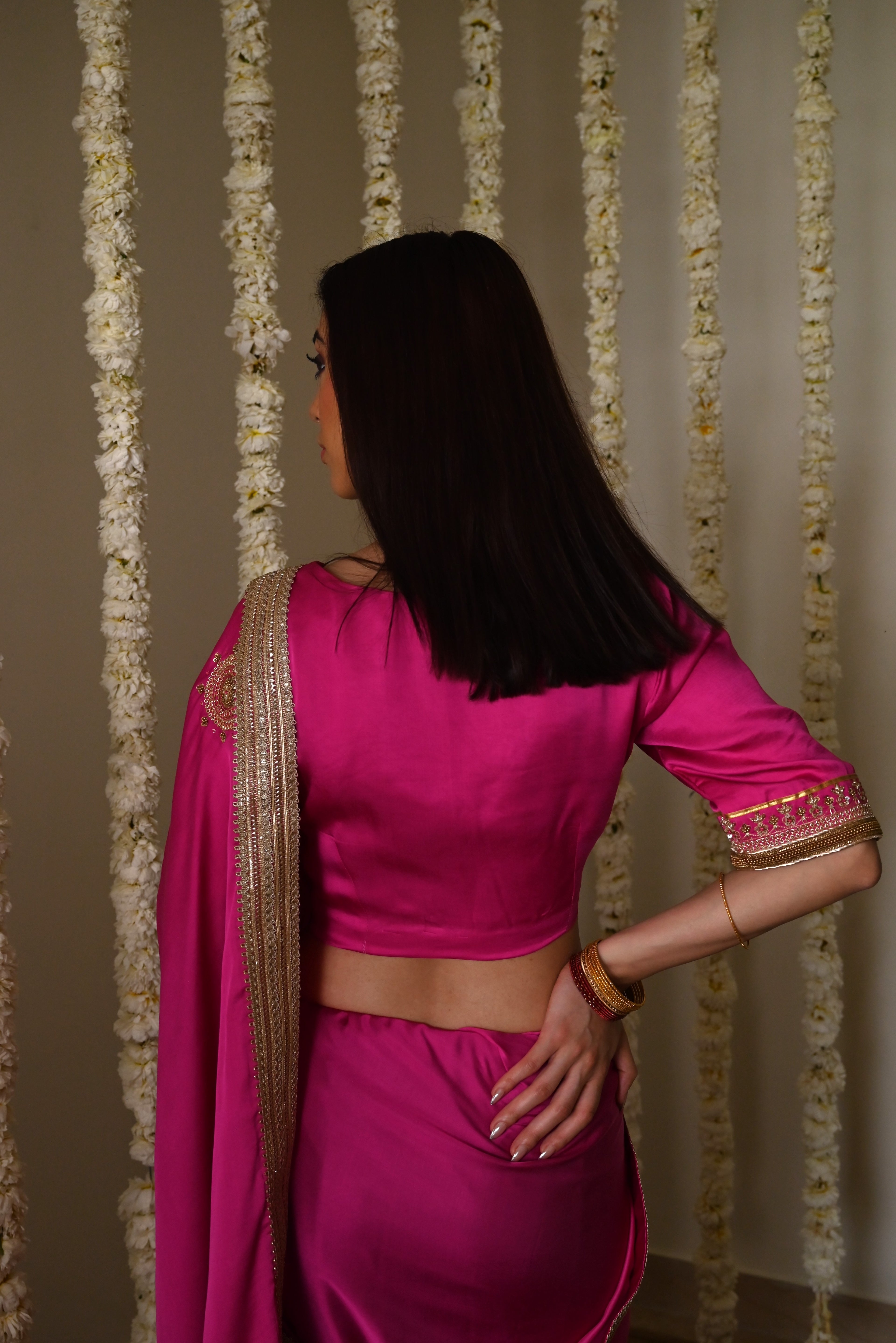 Ladoo blouse in hot pink