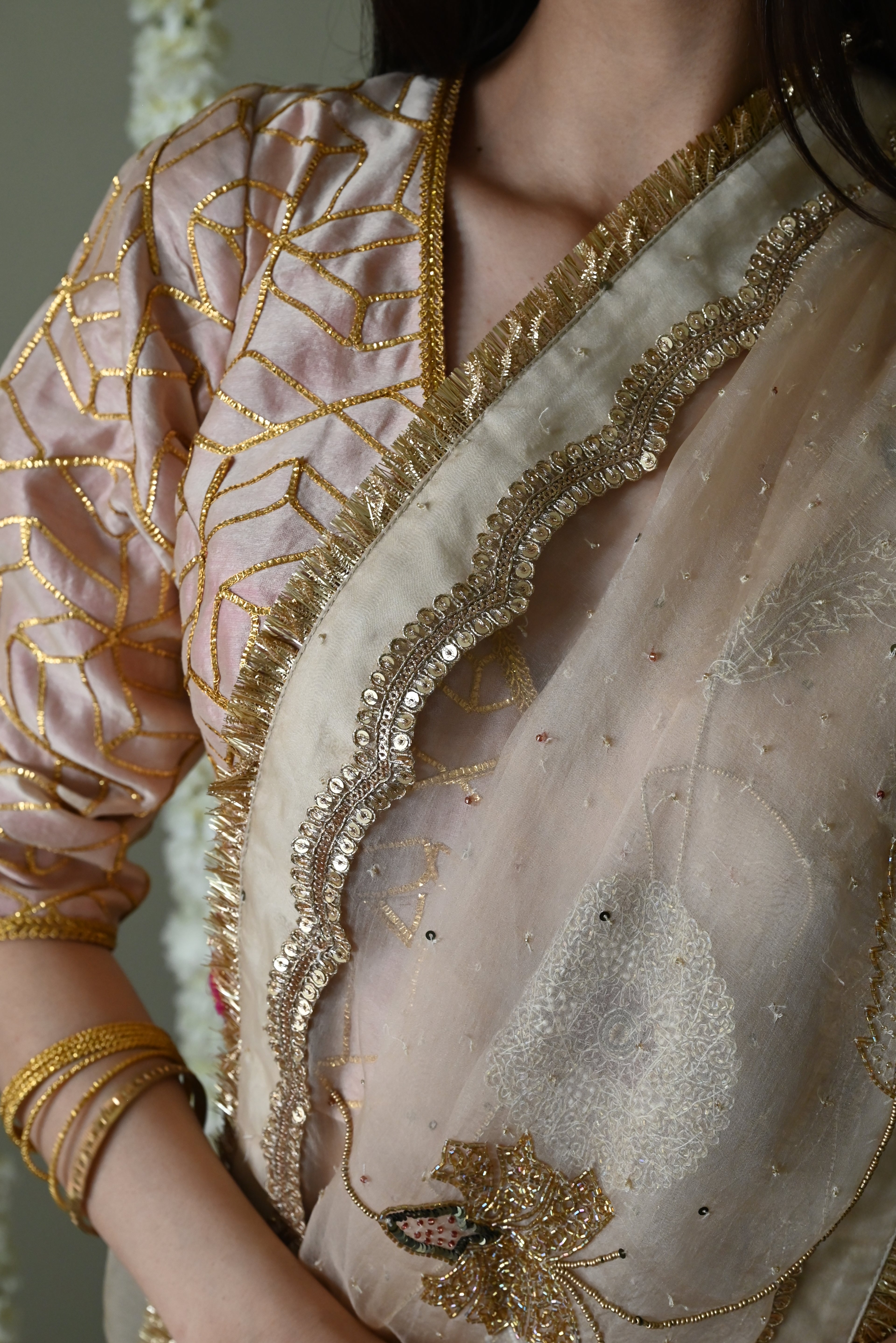 Jahan Ara Saree in Deep Ivory