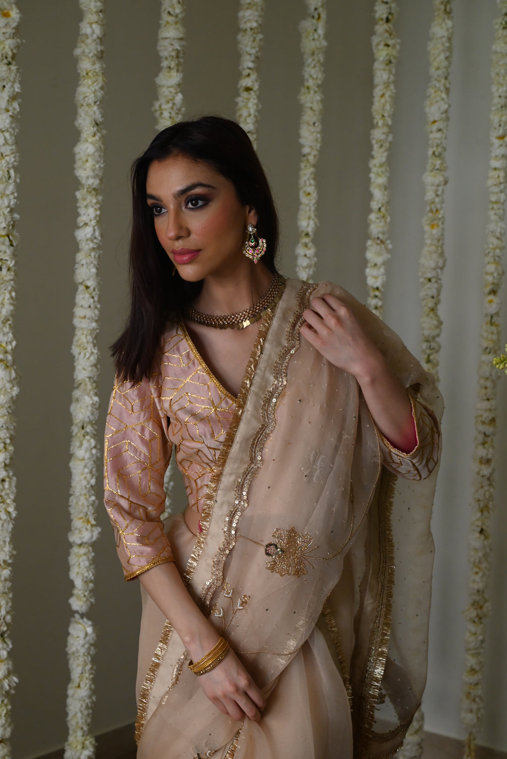 Jahan Ara Saree in Deep Ivory