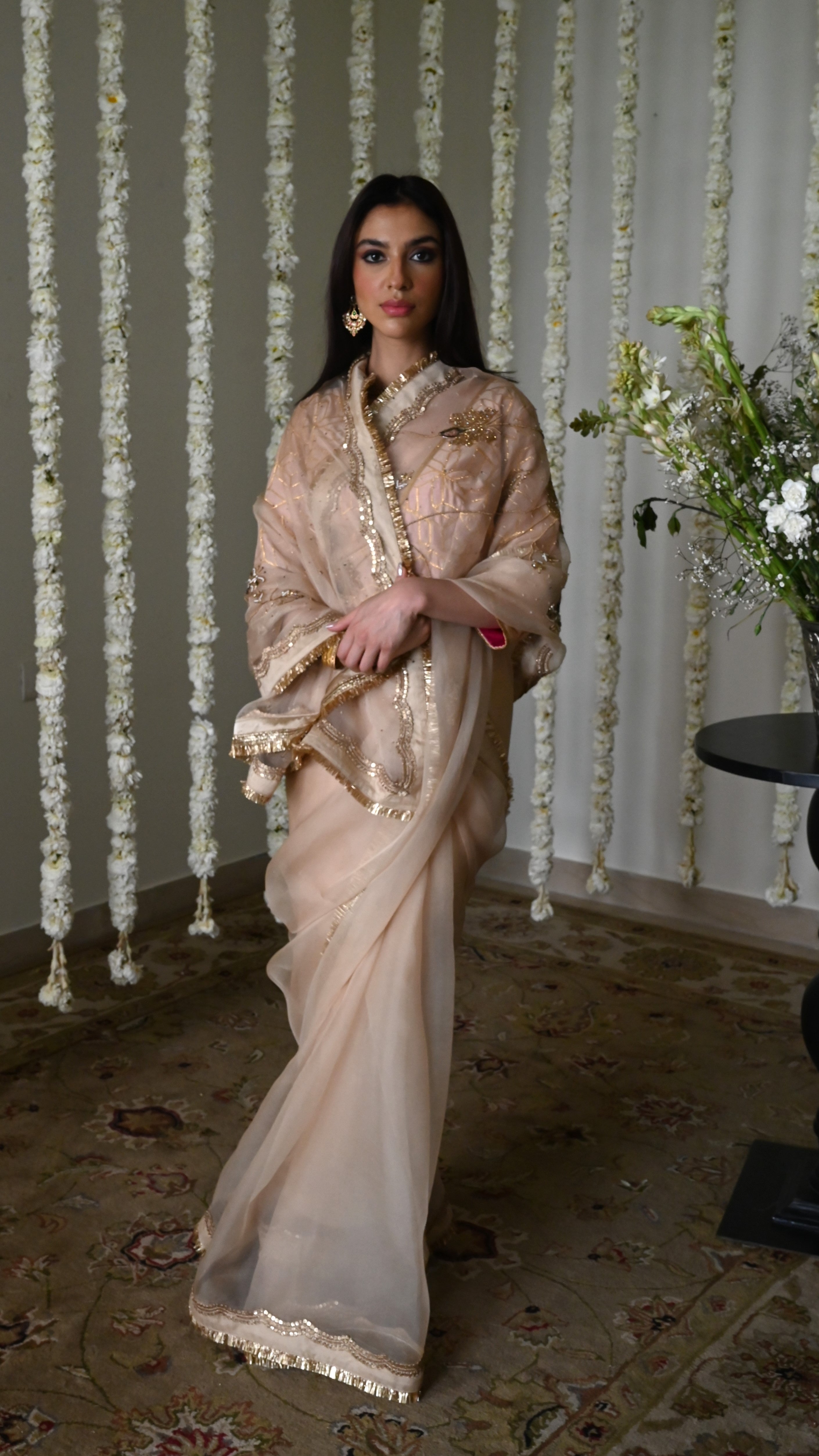 Jahan Ara Saree in Deep Ivory