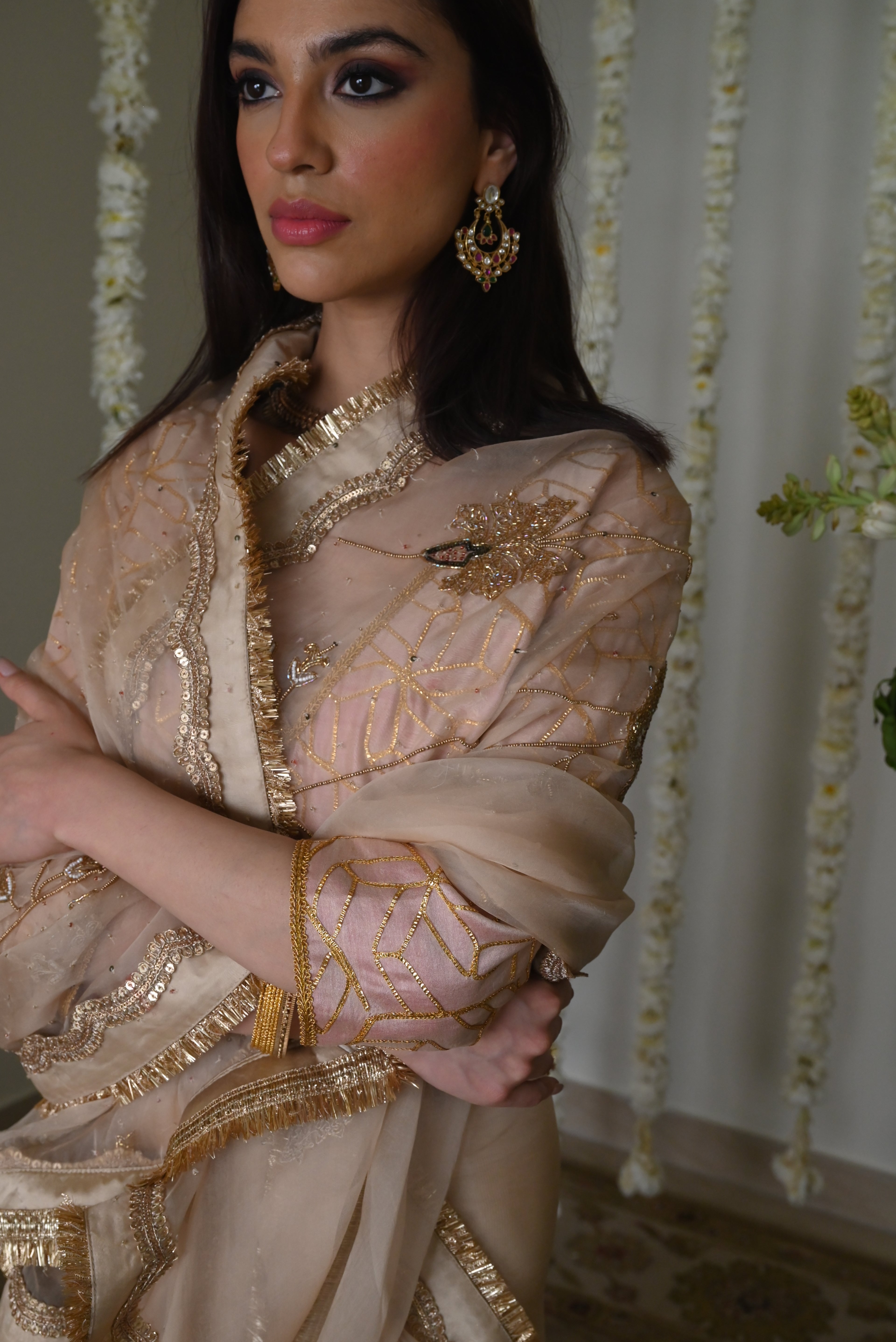 Jahan Ara Saree in Deep Ivory