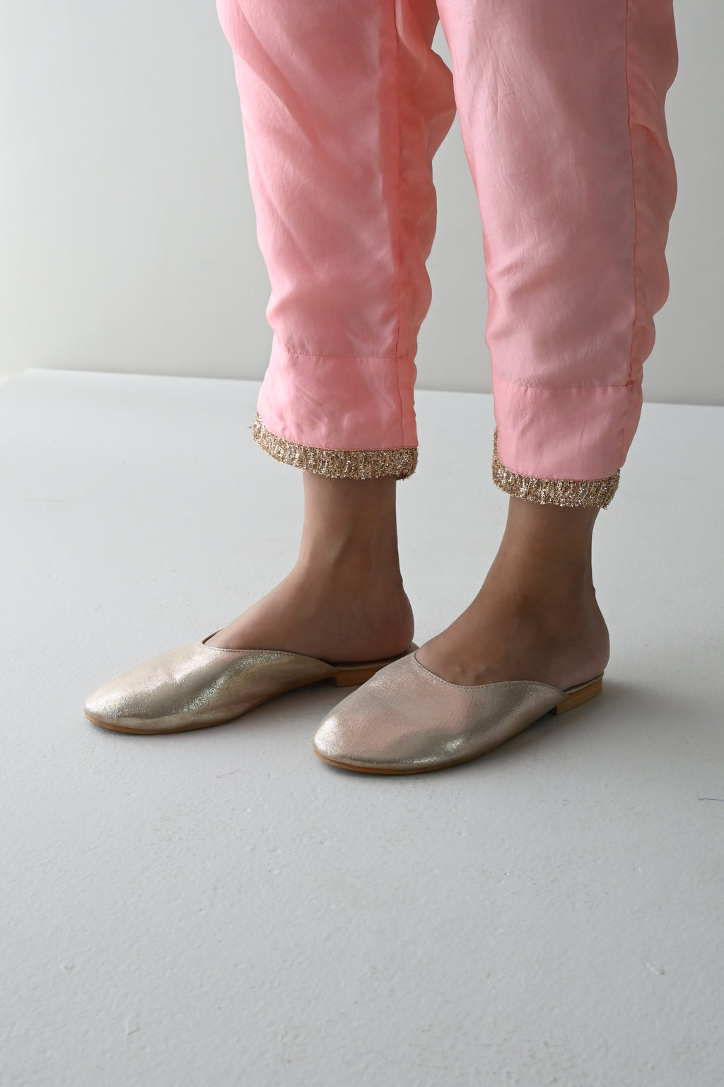 Boho Kurta in Rose Pink Handloom Tissue with Rose Pink Pant